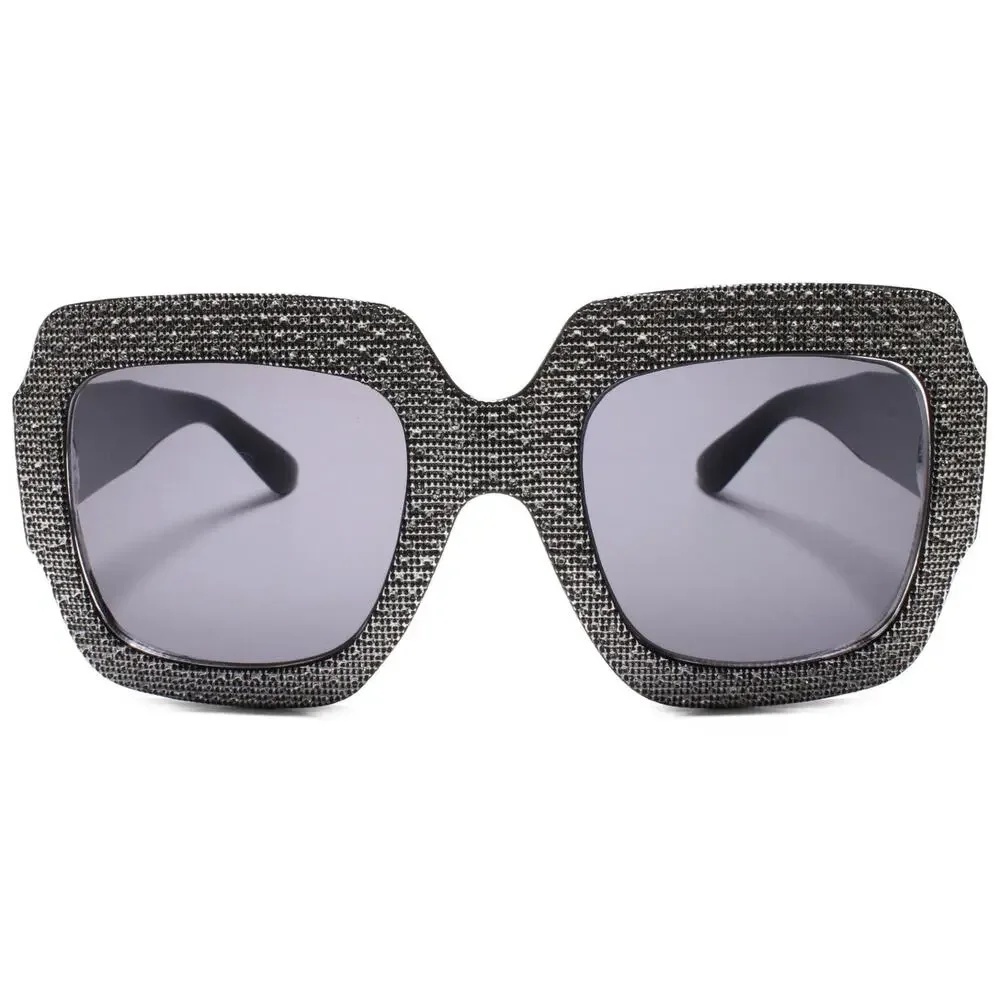 Womens Vintage Retro Fashion Stylish Black Large Oversized Square Sunglasses